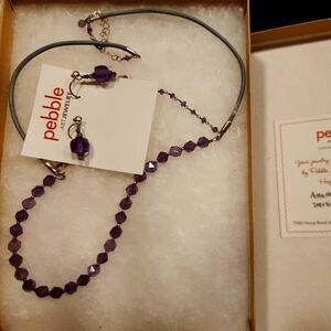 Amethyst necklace and matching earrings in sterling  silver for the Holidays!